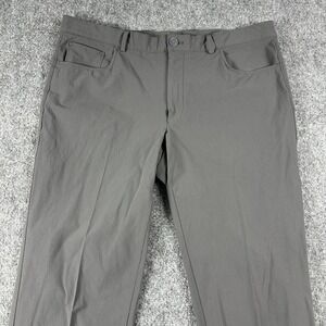 Samuelsohn Elite Tech Pants Mens 36x29 Gray Chino Stretch 5 Pocket Casual Travel